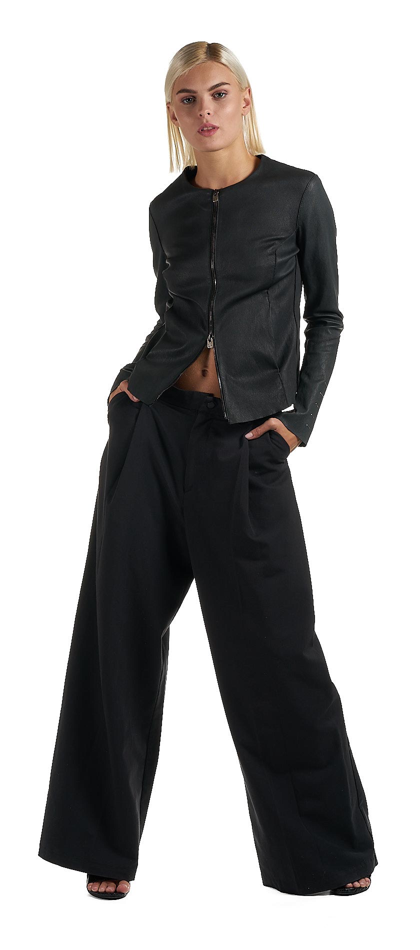 DANIELE BASTA LEATHER AND SILVER JACKET 